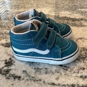 Size 7 toddler Vans mid reissue color teal USED